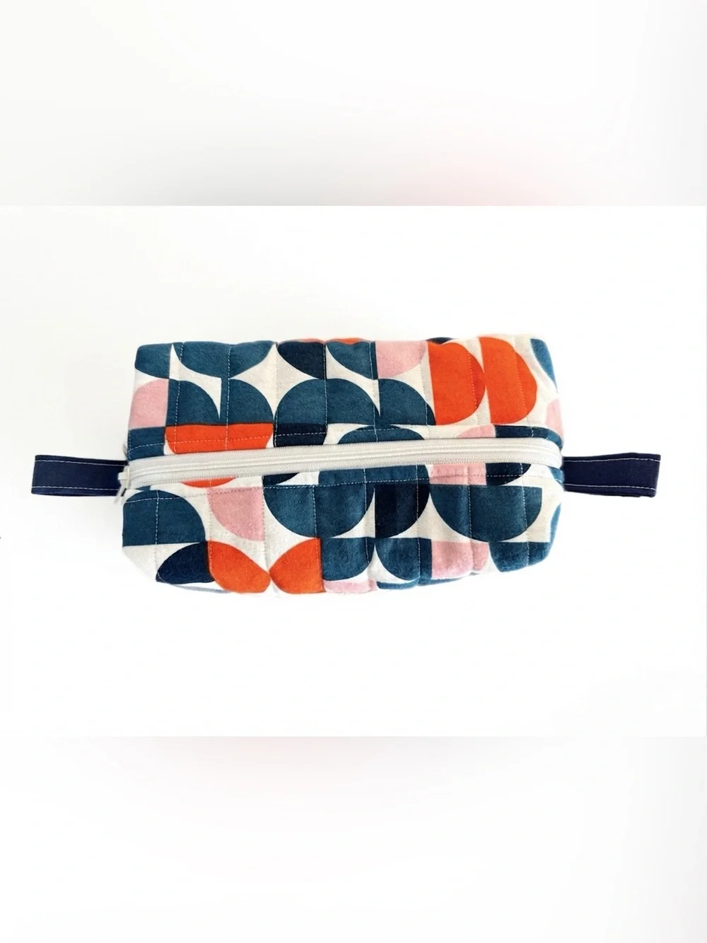 Handmade Quilted Geometric Toiletry / Makeup Bag